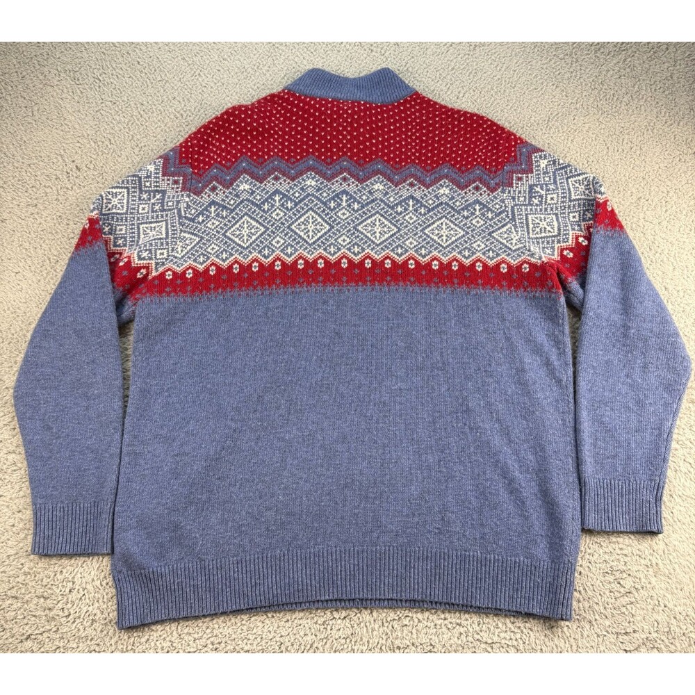 Vineyard Vines Fair Isle 1/4 Zip Sweater Mens XL Blue Merino Wool Alpaca Blend - Picture 2 of 12